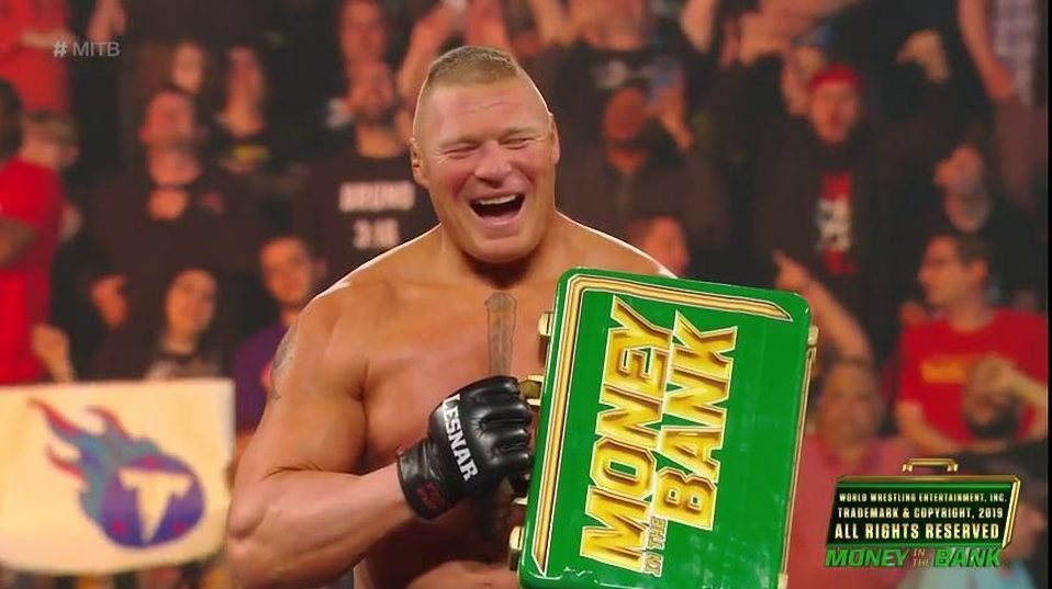 Brock Lesnar Returns And Wins Money In The Bank Briefcase