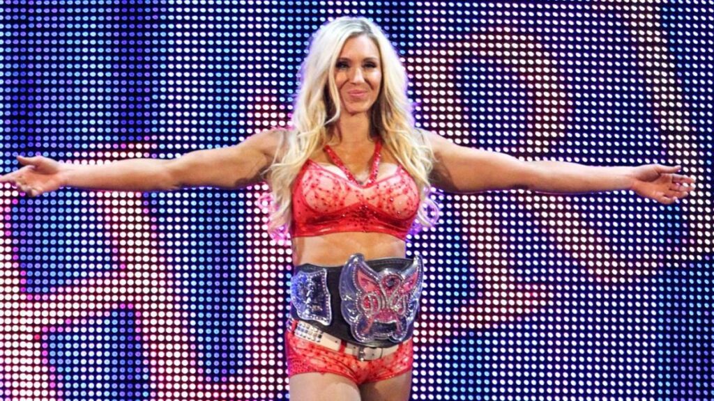 Charlotte Flair wearing the WWE Divas Championship