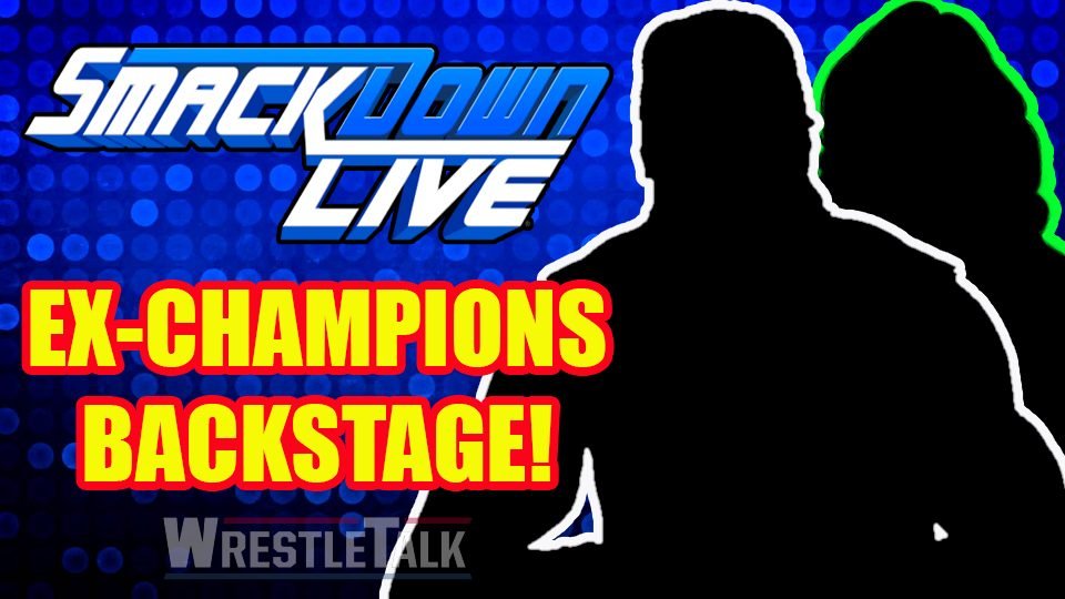 Former WWE Champions Backstage at SmackDown Live!