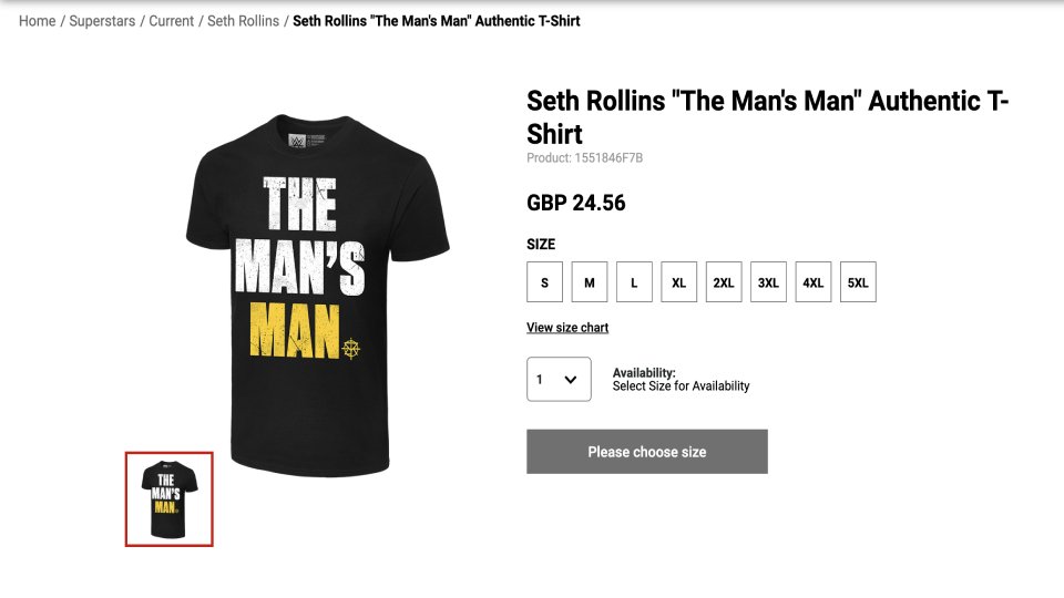 WWE Releases New Questionable Seth Rollins T-Shirt