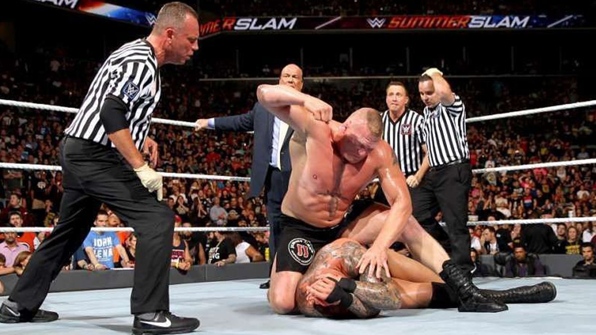 Mike Chioda Details Reaction To Brock Lesnar Elbowing Randy Orton