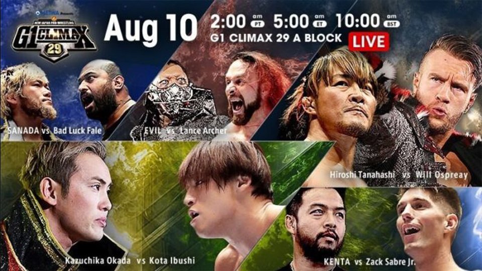 NJPW G1 Climax Day 17 Live Results