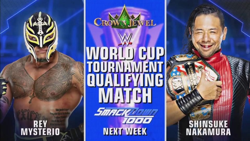 Rey Mysterio to face Shinsuke Nakamura in WWE World Cup qualifier at SmackDown 1000