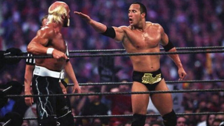 The Rock and Hulk Hogan WWE WrestleMania 18