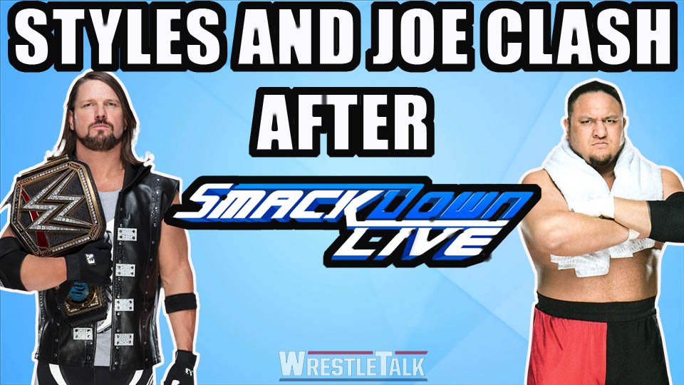 AJ Styles and Samoa Joe Clash After Smackdown Live!