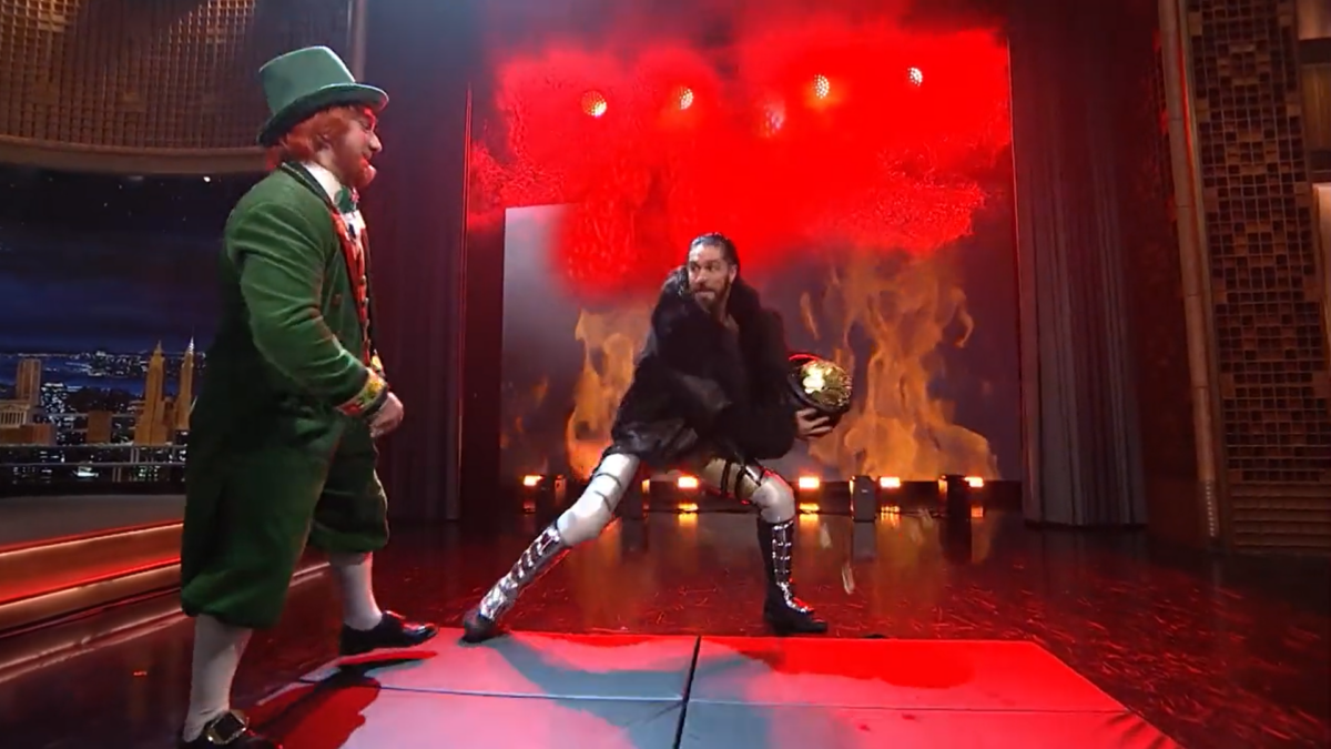 Here Is The Identity Of The Leprechaun Seth Rollins Stomped On The Tonight Show