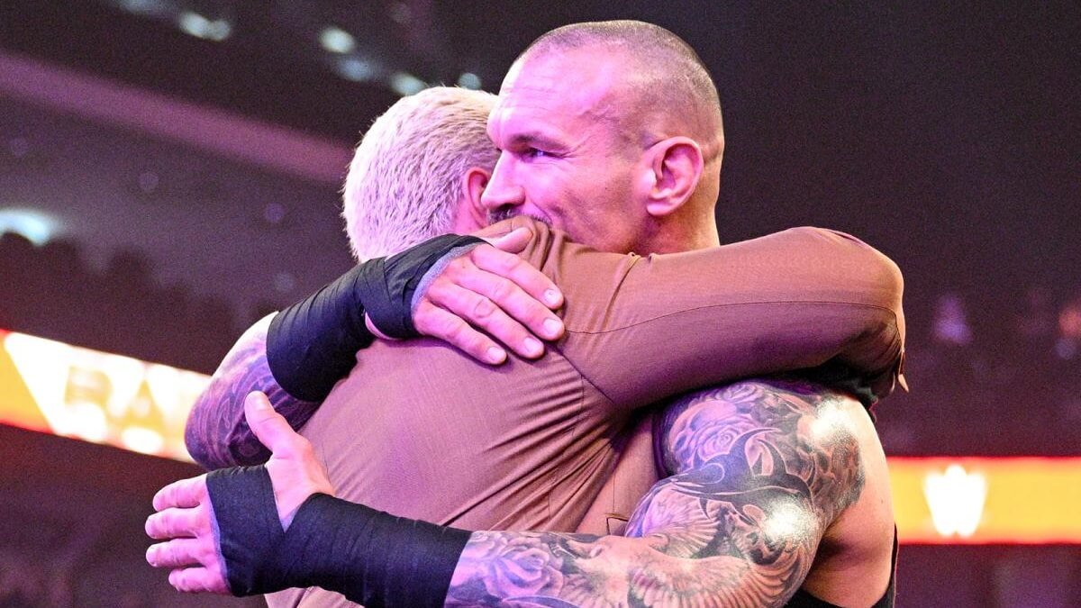 Randy Orton and Cody Rhodes hugging