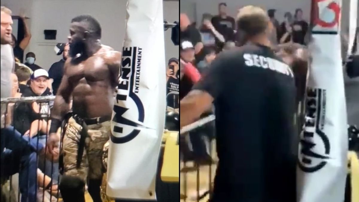 WATCH Fight Break Out Between Fan And Wrestler Joe Black At Independent Show