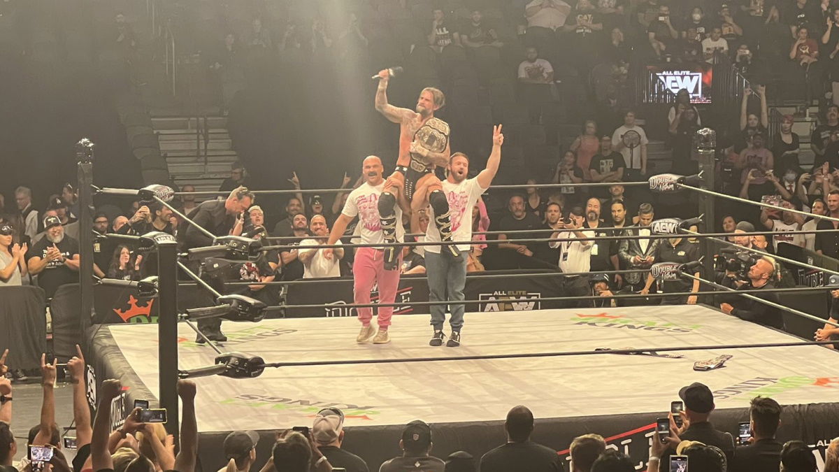 Video: FTR Celebrate In Ring With CM Punk After Victory At AEW Double Or Nothing