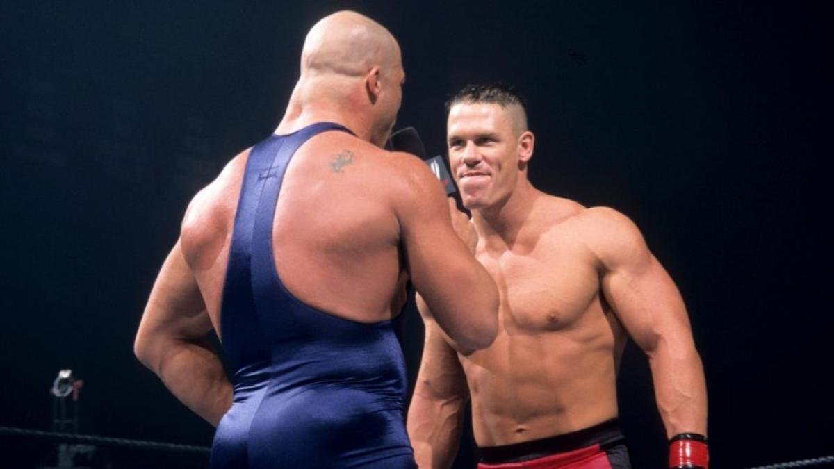 VIDEO: Watch John Cena React To WWE Debut Match Against Kurt Angle