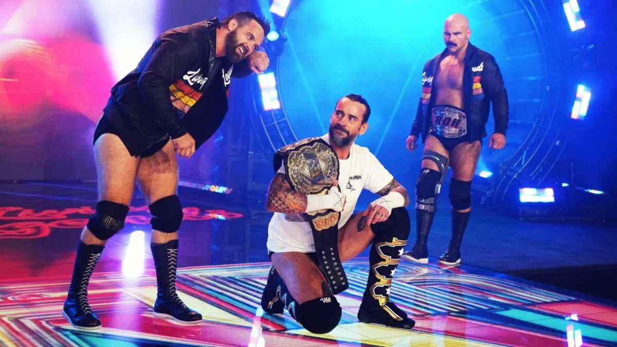 AEW World Champion CM Punk and ROH World Tag Team Champions FTR