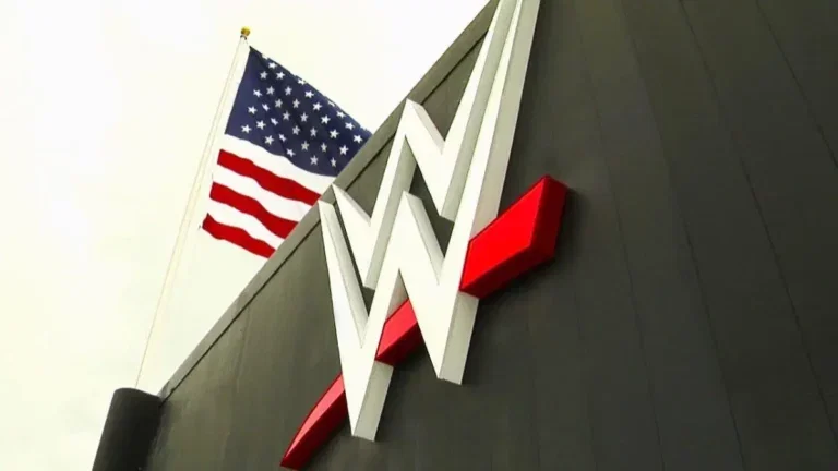 WWE logo on WWE headquarters