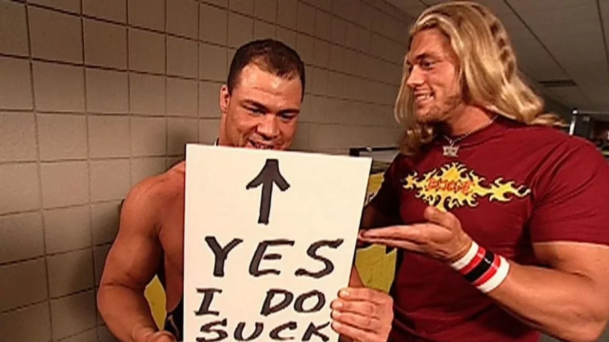 Watch Edge & Kurt Angle Hilariously Recreate Iconic WWE Moment On Raw