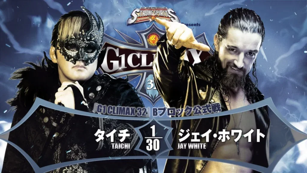 NJPW G1 Climax graphic Jay White and Taichi