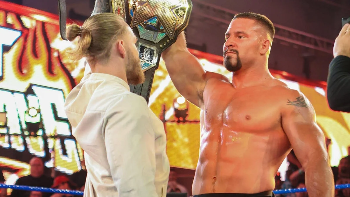 Tyler Bate confronts Bron Breakker at NXT Heatwave