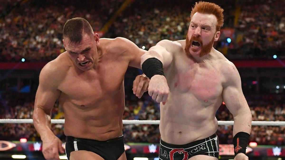 Sheamus and Gunther slugging it out