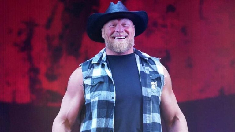 Brock Lesnar smiling