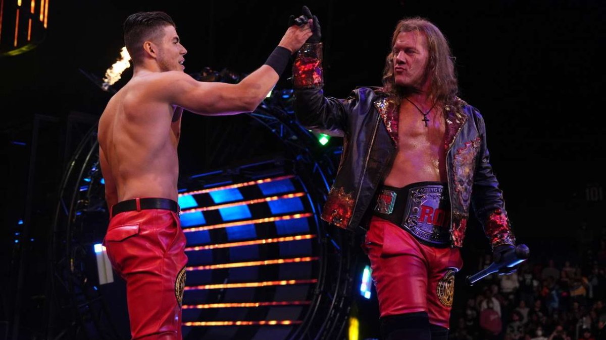 Sammy Guevara and ROH World Champion Chris Jericho