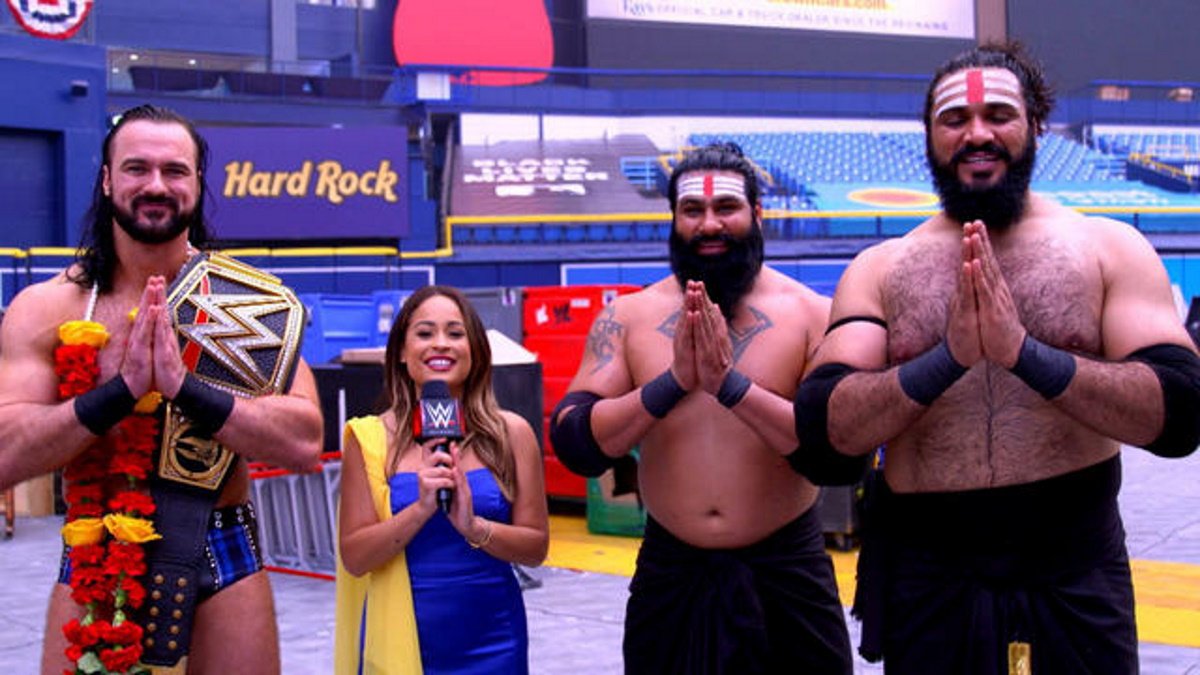 Drew McIntyre teamed with India's Indus-Sher at Superstar Spectacle in January 2021