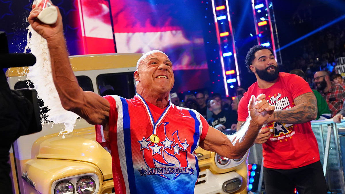 Watch WWE Stars Hilariously Dance To Kurt Angles Theme Song After SmackDown 