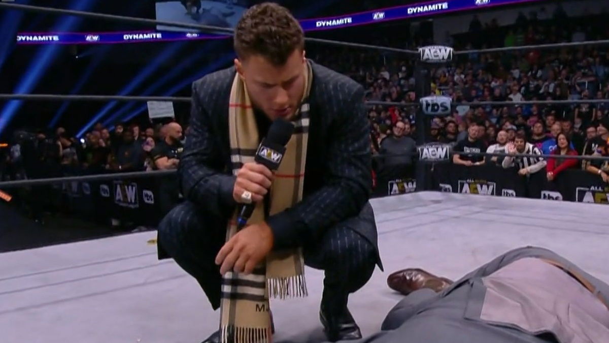 MJF standing over William Regal