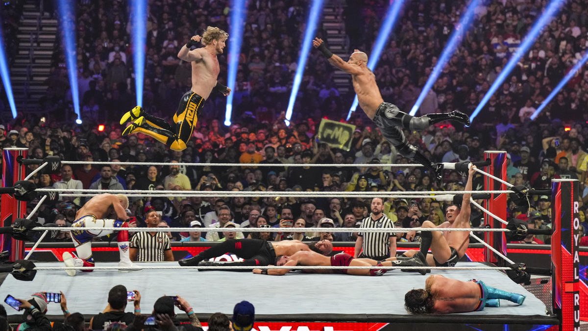 Logan Paul went viral again with an insane stunt alongside Ricochet during the Royal Rumble