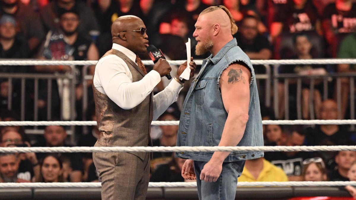 Bobby Lashley (left) defeated Brock Lesnar at Royal Rumble 2022, but Lesnar evened things up at Crown Jewel 10 months later