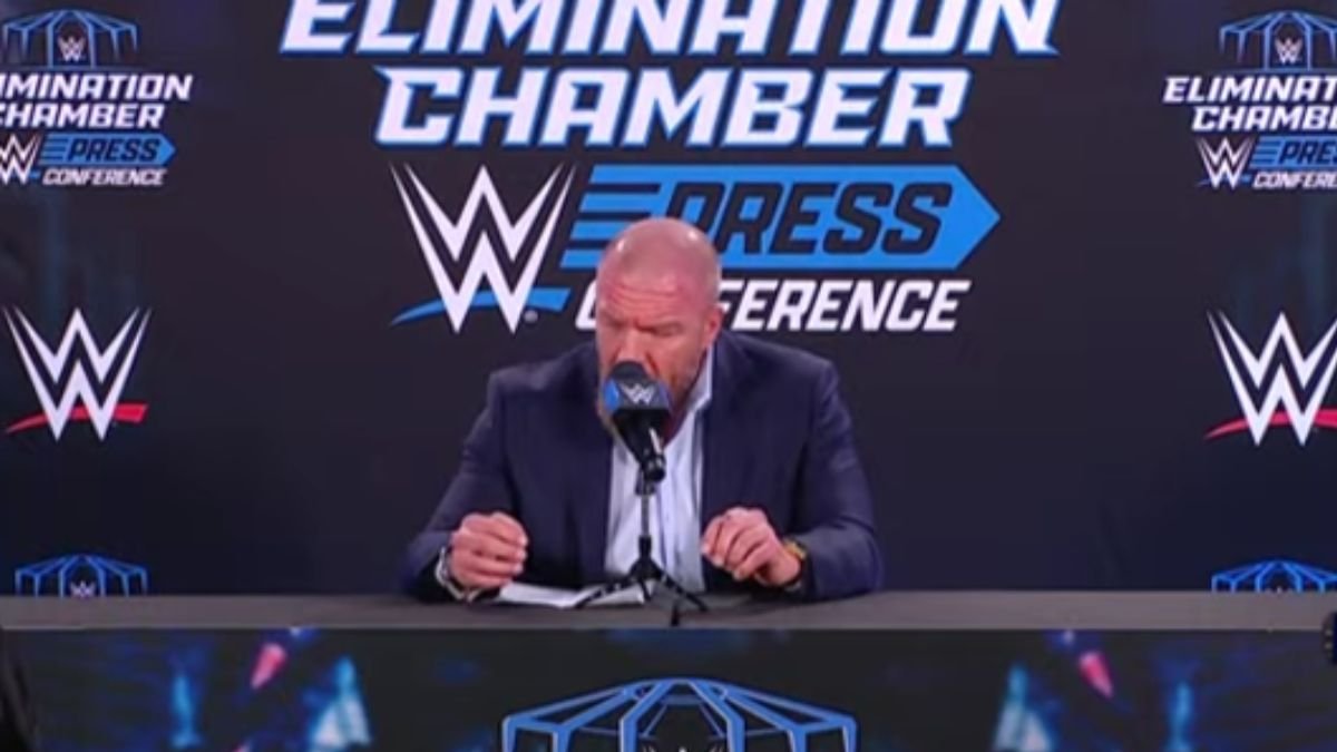 Triple H Gets Emotional During WWE Elimination Chamber Press Conference