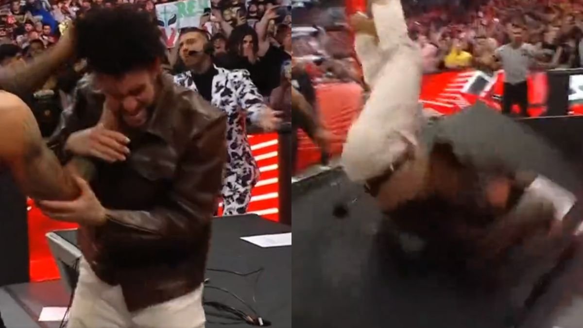 Bad Bunny Chokeslammed Through Table On WWE Raw After WrestleMania 39