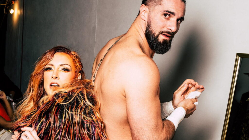 WWE stars Seth Rollins and Becky Lynch