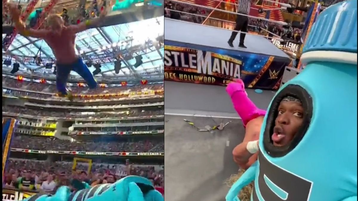 VIDEO: Logan Paul Drives KSI Through Table At WrestleMania 39