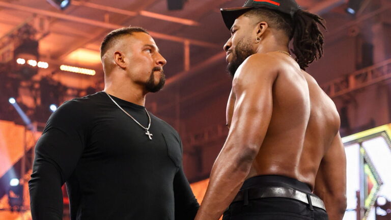 Bron Breakker and Trick Williams in WWE NXT