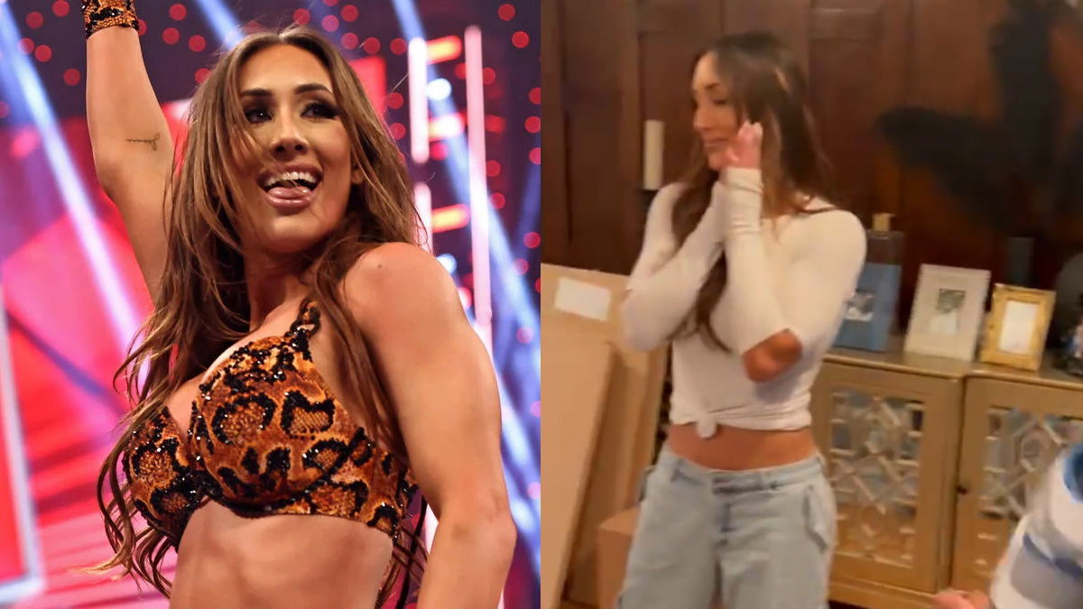 VIDEO: Heartwarming Scenes As WWE’s Carmella Surprises Stepchildren With Pregnancy Reveal