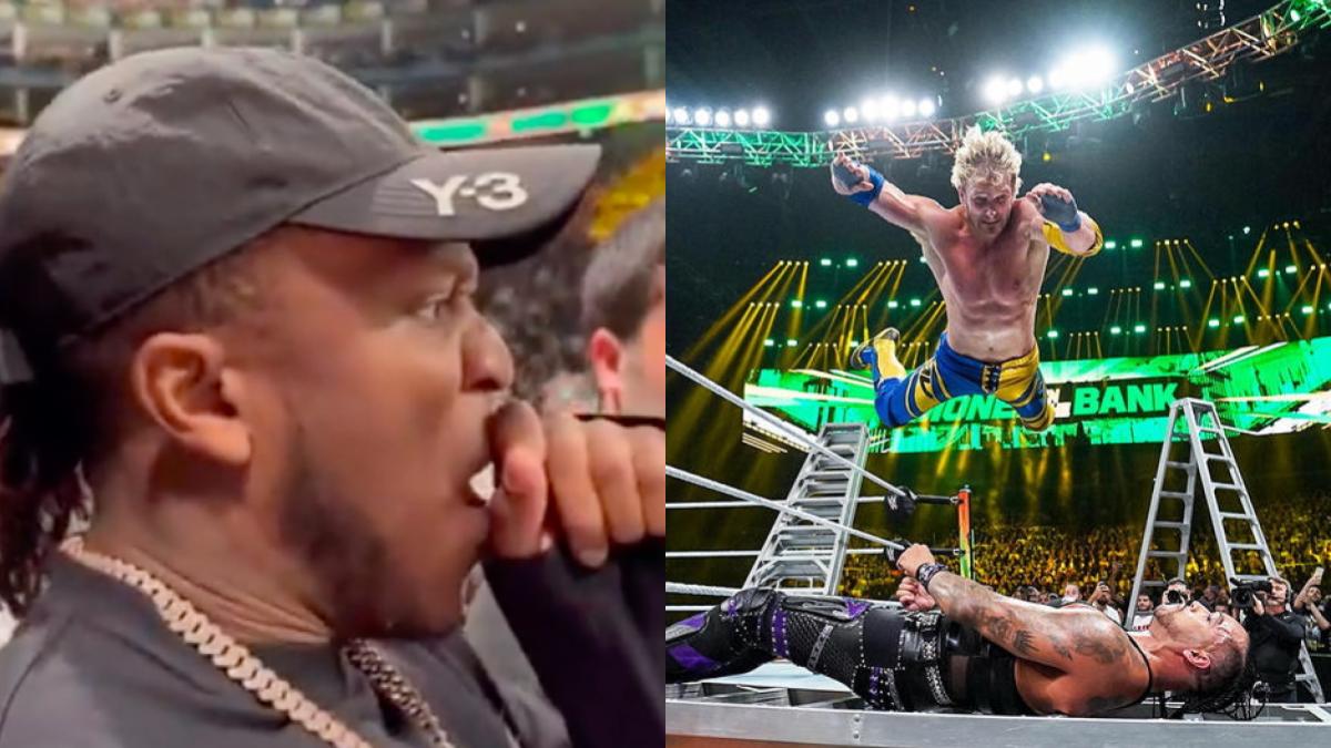 Video Ksi Helps Logan Paul During Money In The Bank Ladder Match