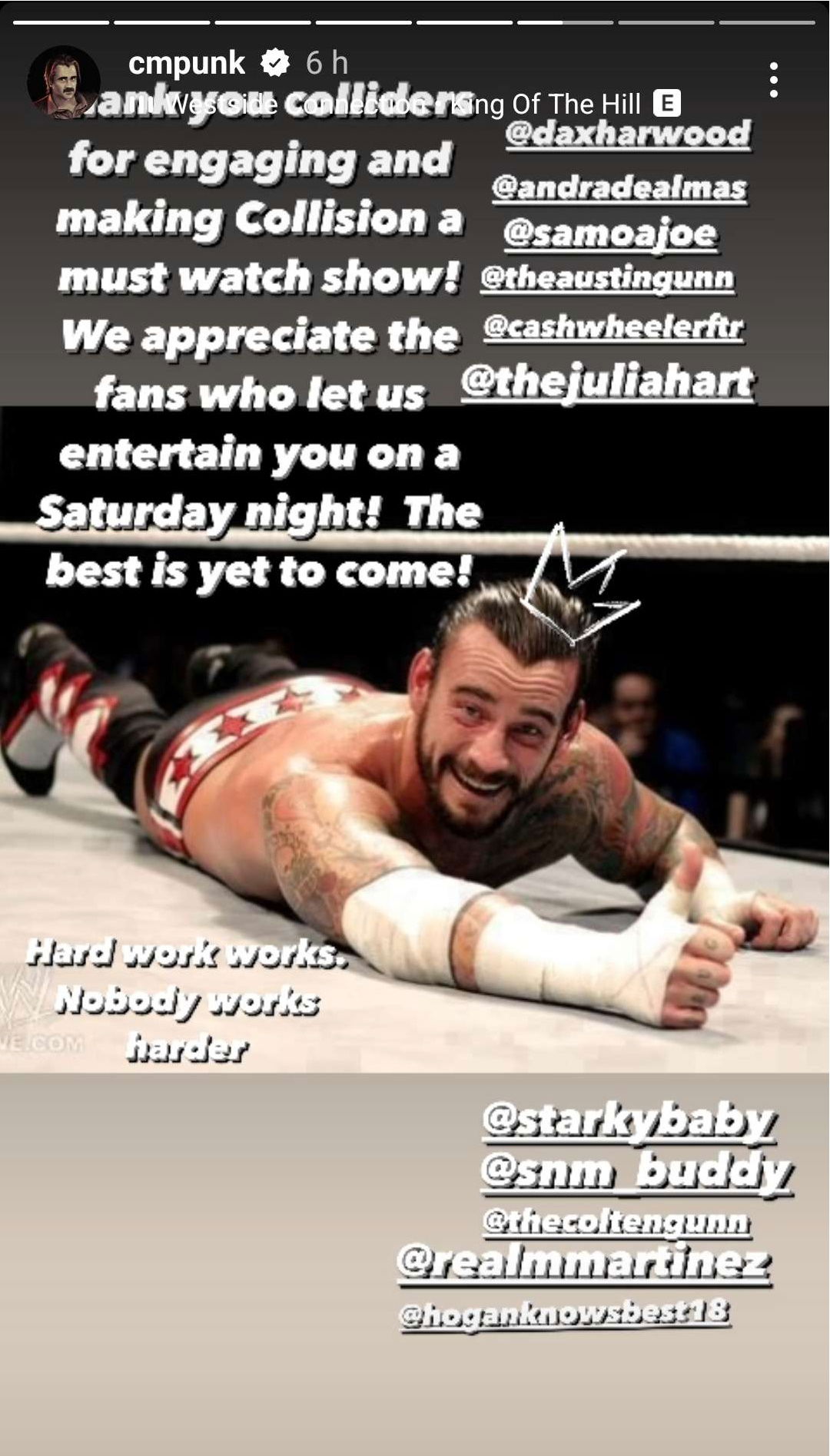 CM Punk Thanks AEW Collision Roster & Fans For Show's Success - WrestleTalk