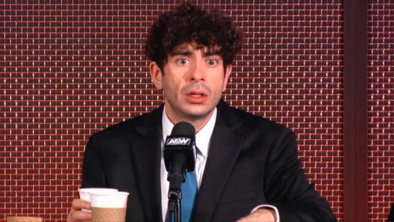 Tony Khan looking confused at AEW press conference