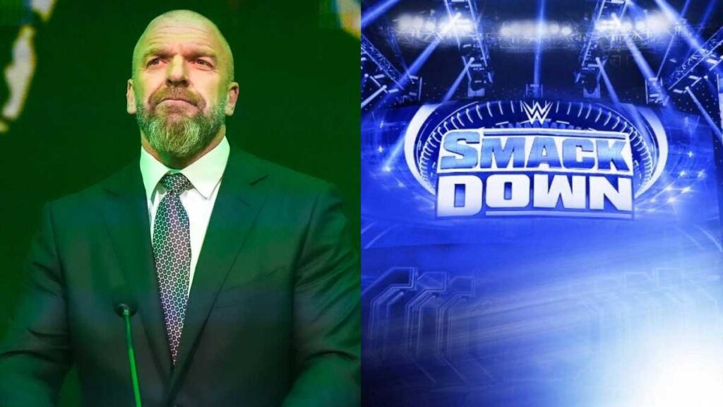 WWE CCO Triple H and the SmackDown logo