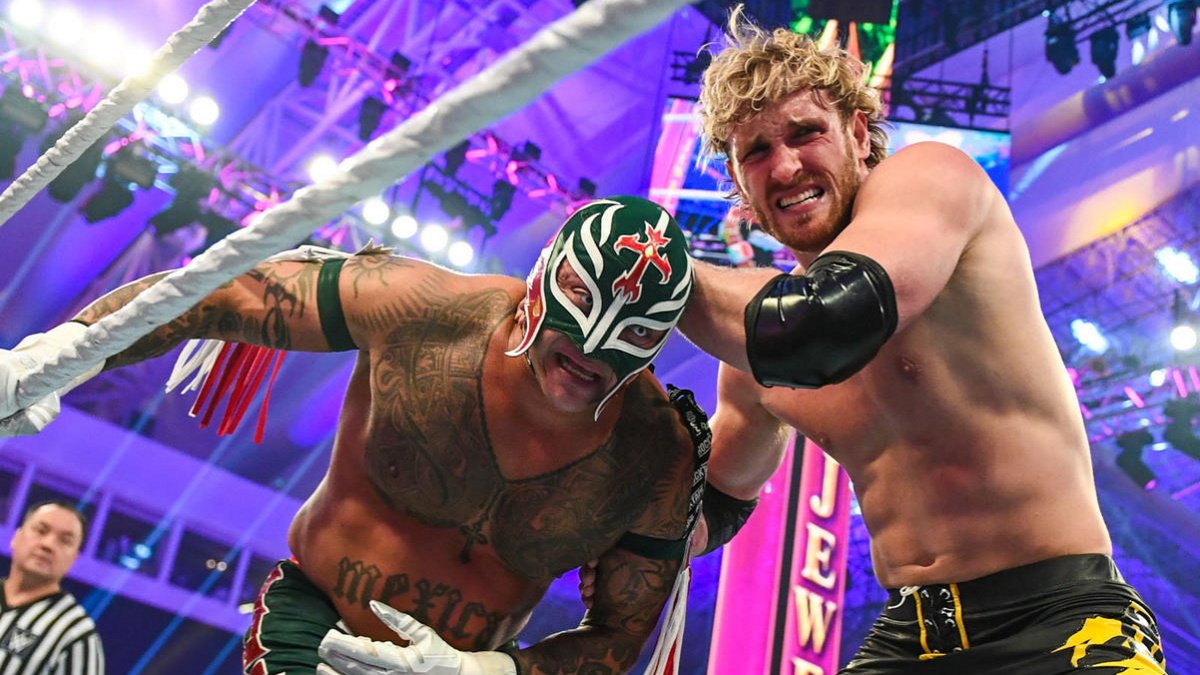 VIDEO: Logan Paul Saves Rey Mysterio From Injury At WWE Crown Jewel 2023