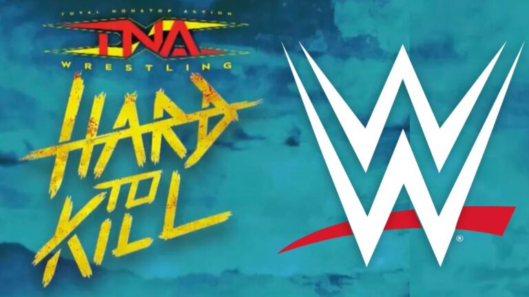 TNA Hard to Kill logo with WWE logo on blue background