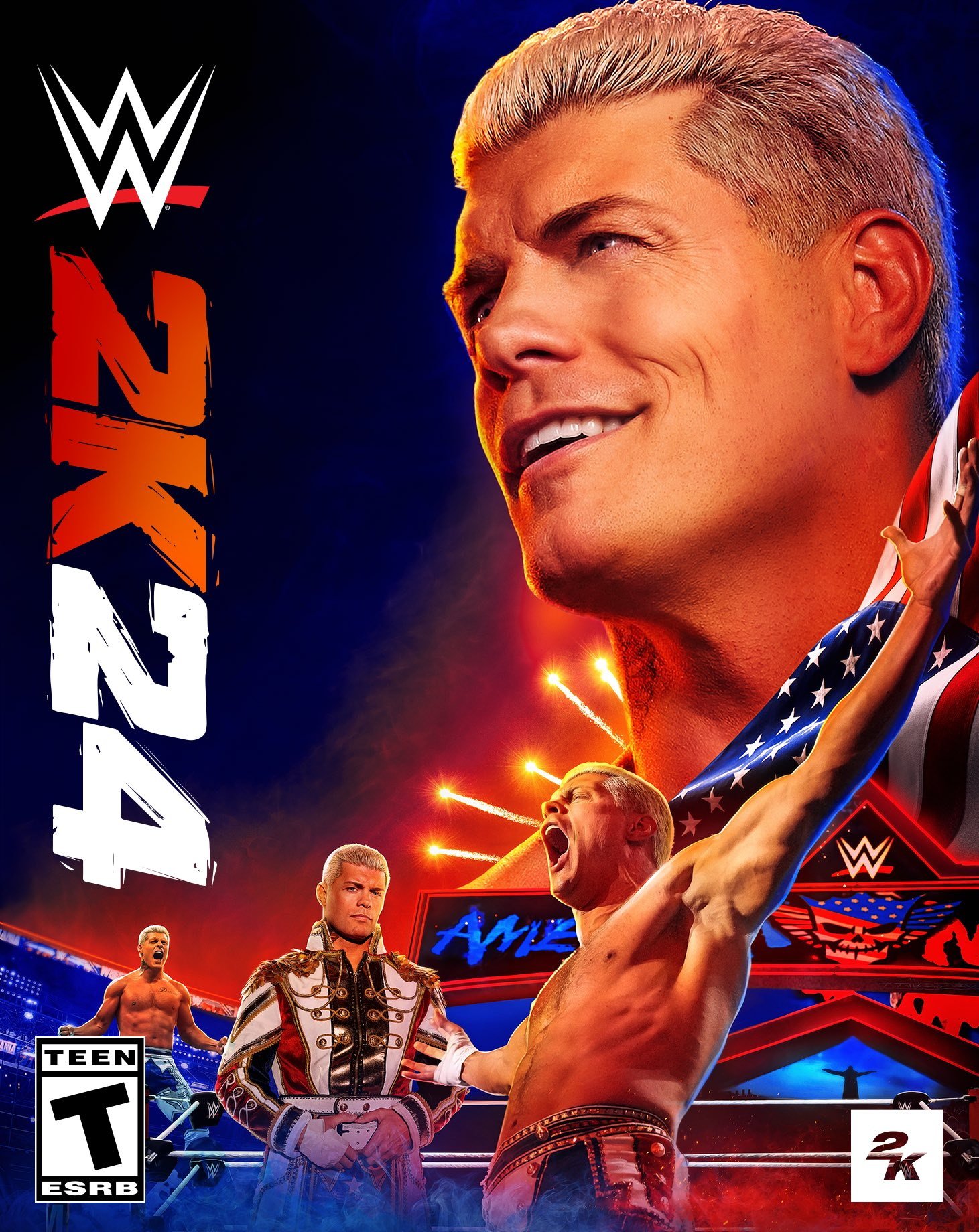 Cody Rhodes on the cover of WWE 2K24