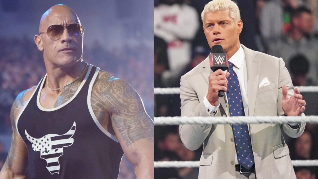 Dwayne 'The Rock' Johnson and Cody Rhodes in a WWE ring