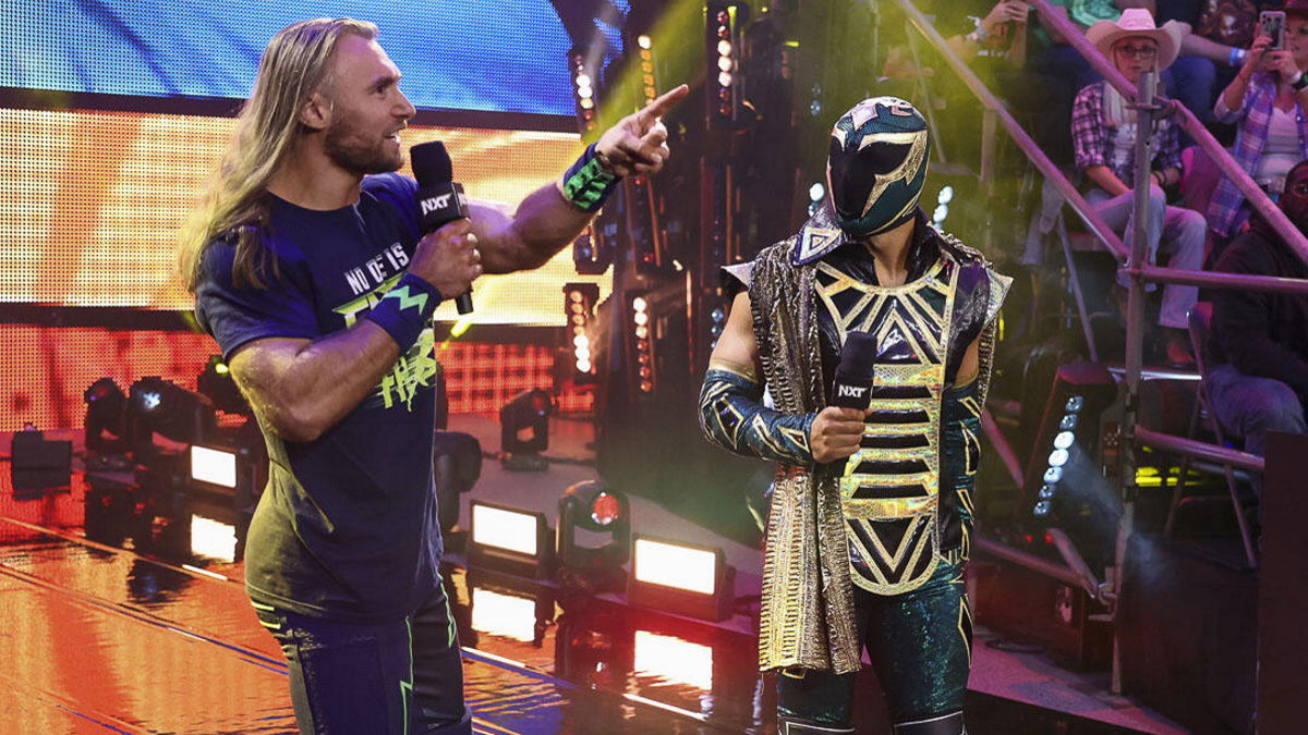 WWE stars Nathan Frazer and Axiom