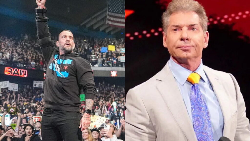 WWE star CM Punk on the left and Vince McMahon on the right