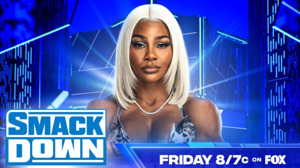 WWE SmackDown graphic for Jade Cargill's first appearance since signing with the brand