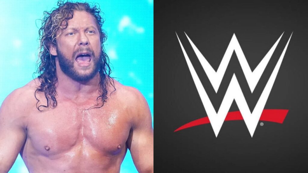 AEW star Kenny Omega and WWE logo