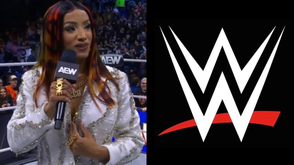 Mercedes Mone making AEW debut & WWE logo.