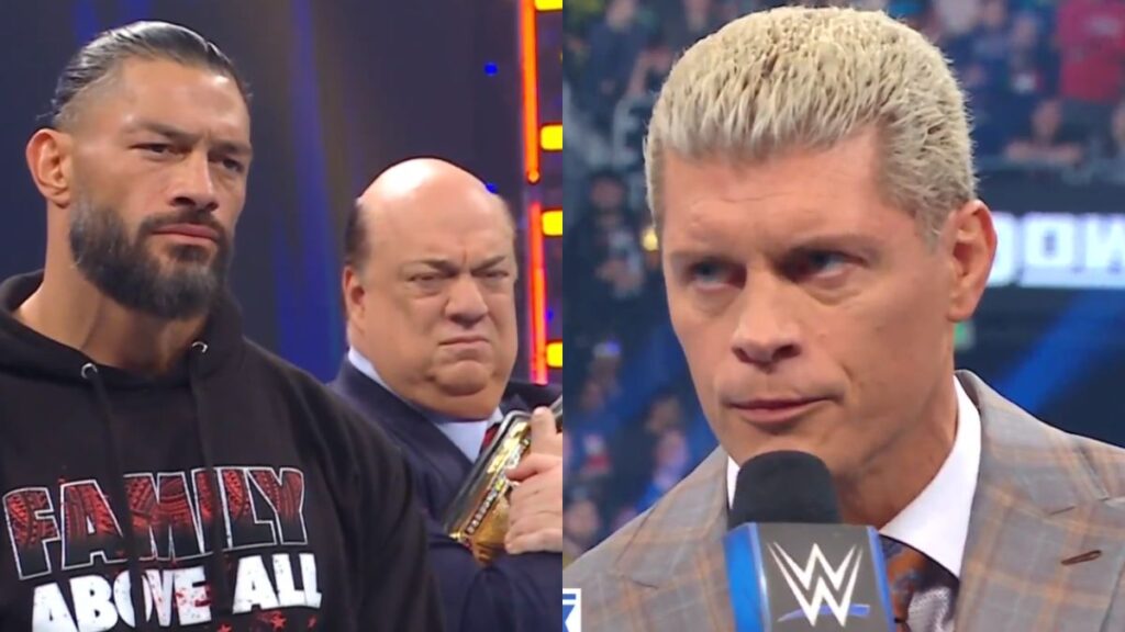 Roman Reigns with Paul Heyman and Cody Rhodes on WWE SmackDown