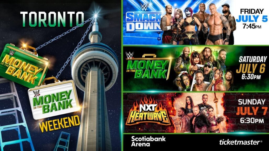 Updated WWE Money in the Bank 2024 weekend graphic