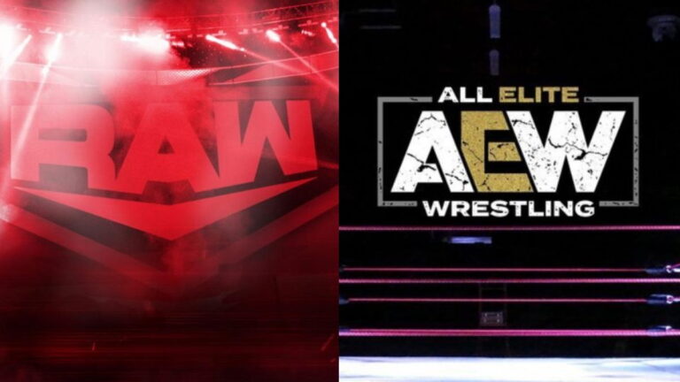 WWE Raw logo as well as AEW logo