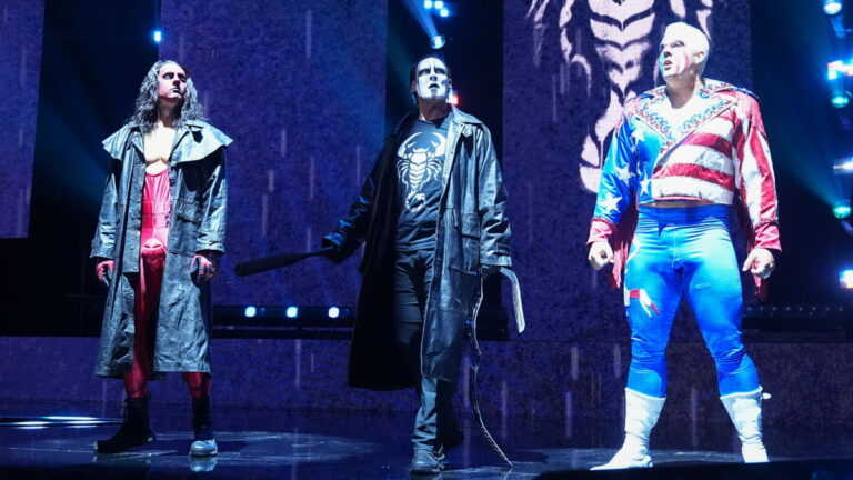 Sting and his sons at AEW Revolution for his retirement match